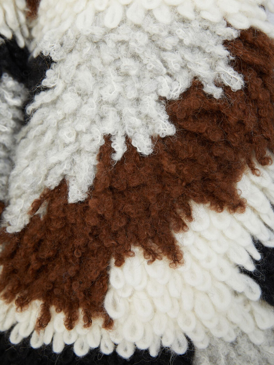 cárdigan de alpaca jacquard suave - marrÓn