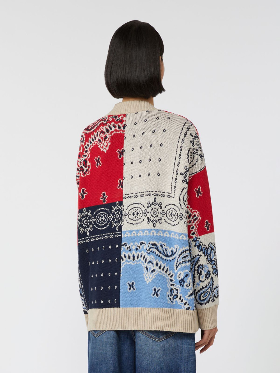 cárdigan extragrande de hilo jacquard - azul marino