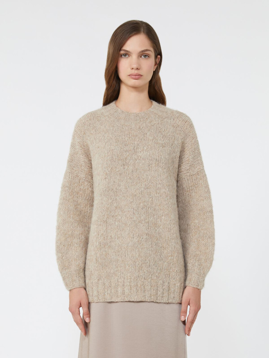 cuello alto de alpaca - beige