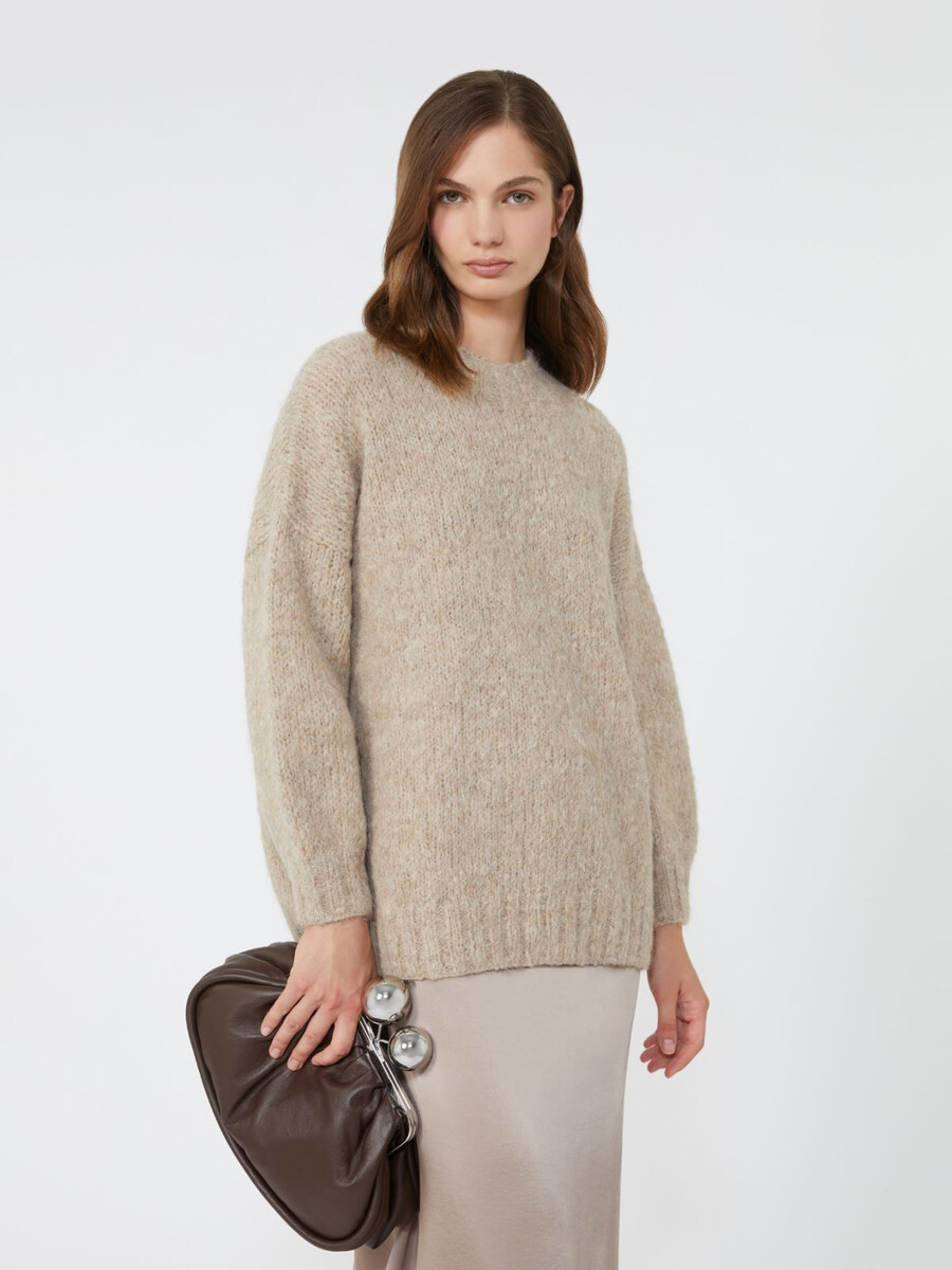 cuello alto de alpaca - beige