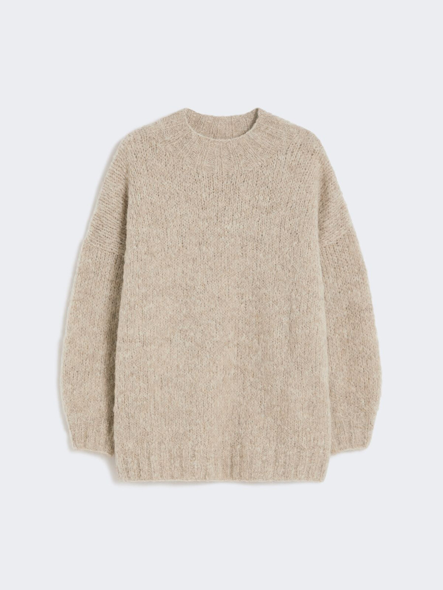 cuello alto de alpaca - beige