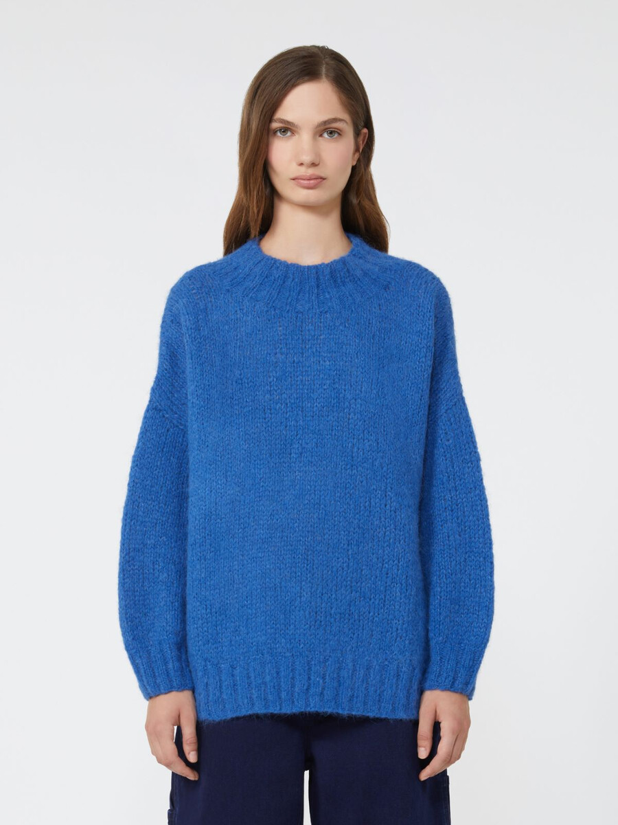 cuello alto de alpaca - azul claro