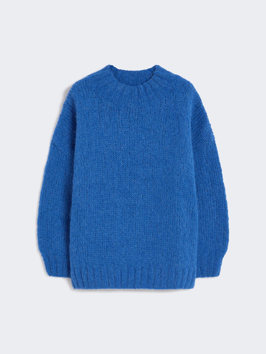cuello alto de alpaca - azul claro