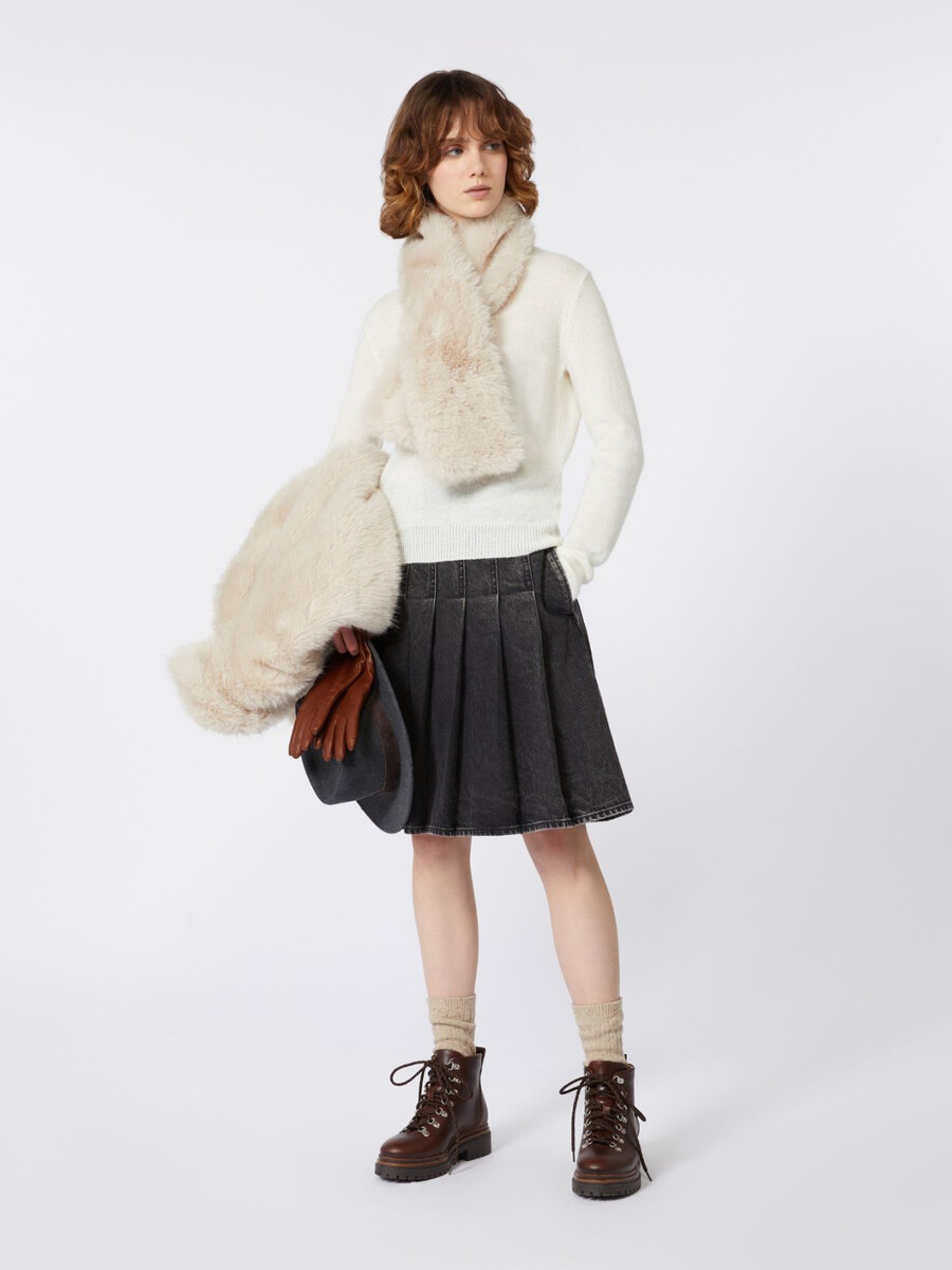 jersey de punto de mohair - blanco