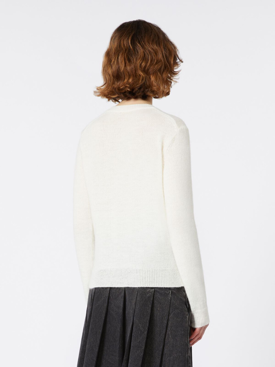 jersey de punto de mohair - blanco