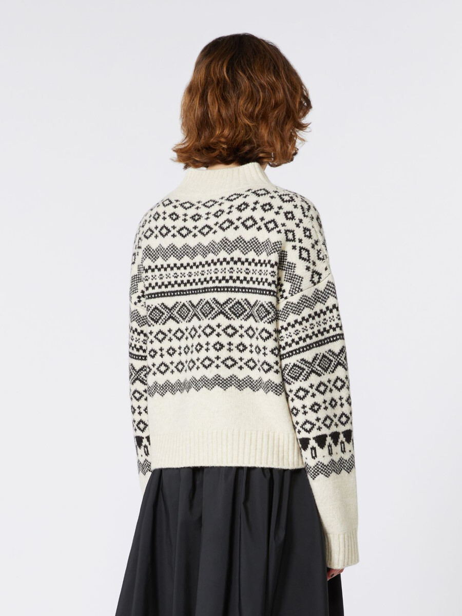 jersey jacquard de lana y alpaca - blanco