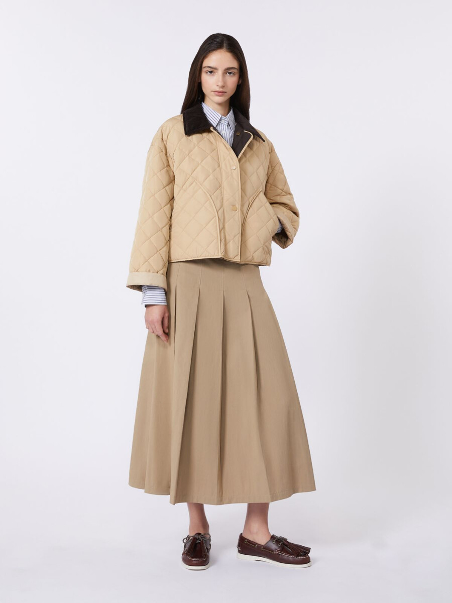 chaqueta acolchada reversible en tejido repelente al agua - beige