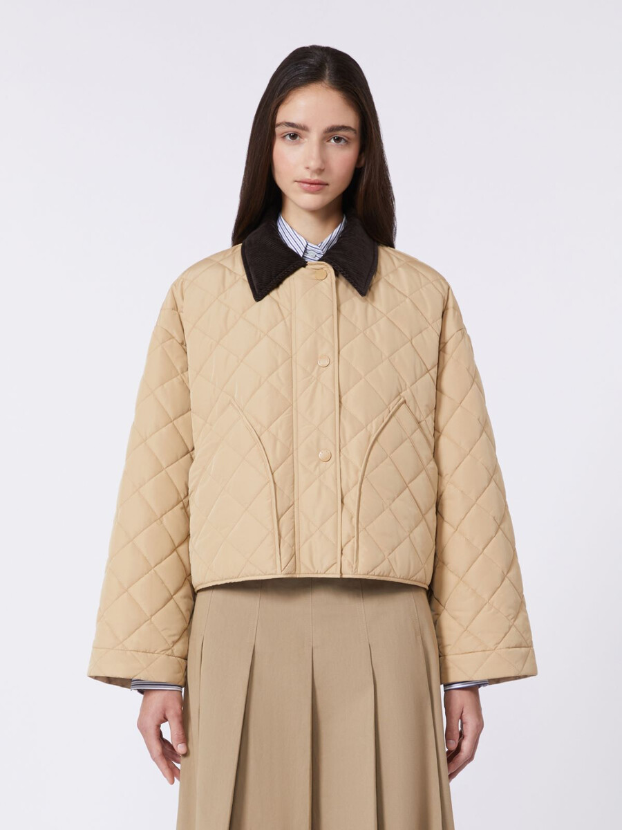 chaqueta acolchada reversible en tejido repelente al agua - beige