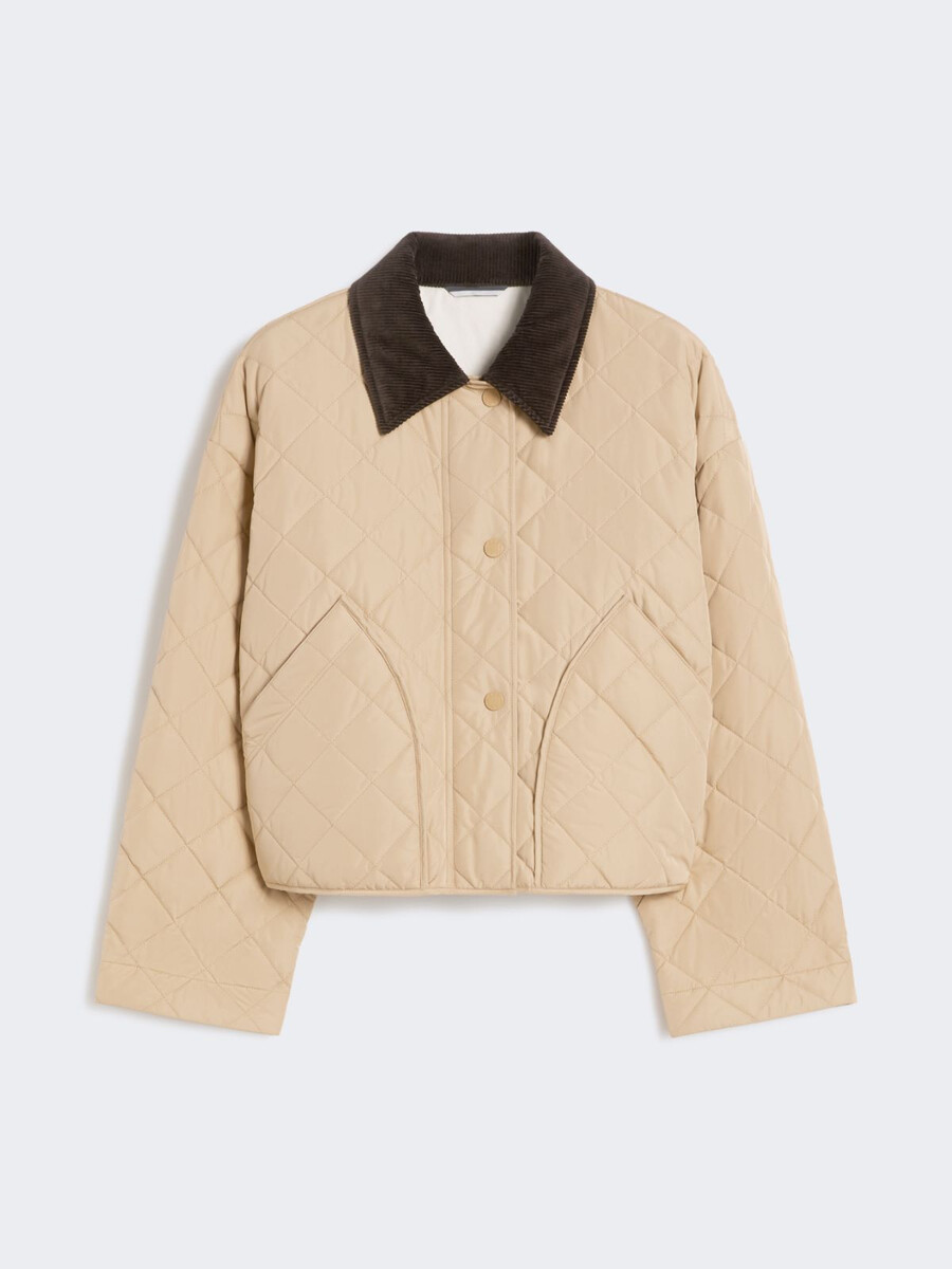 chaqueta acolchada reversible en tejido repelente al agua - beige