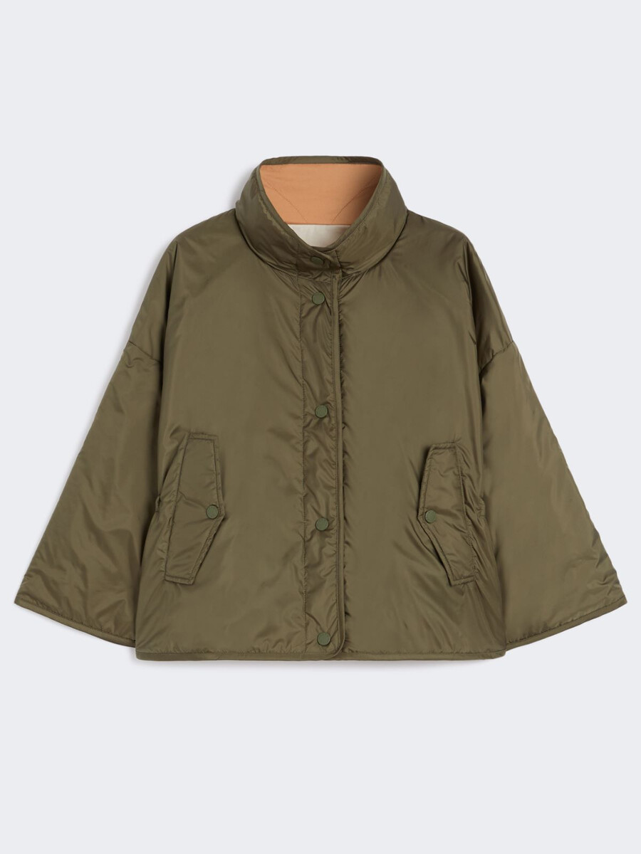 chaqueta reversible de lona impermeable - kaki