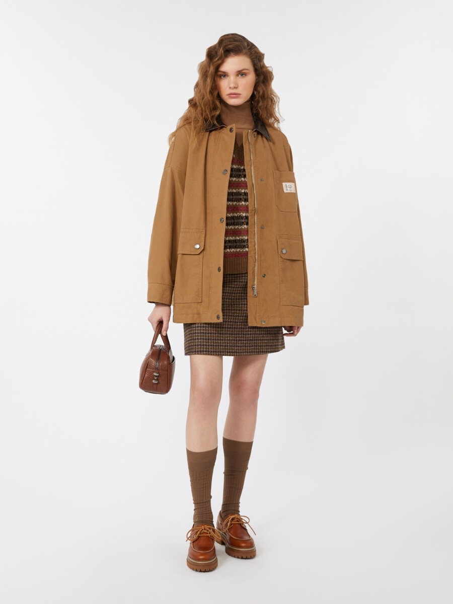 chaqueta de lona de algodón - camel