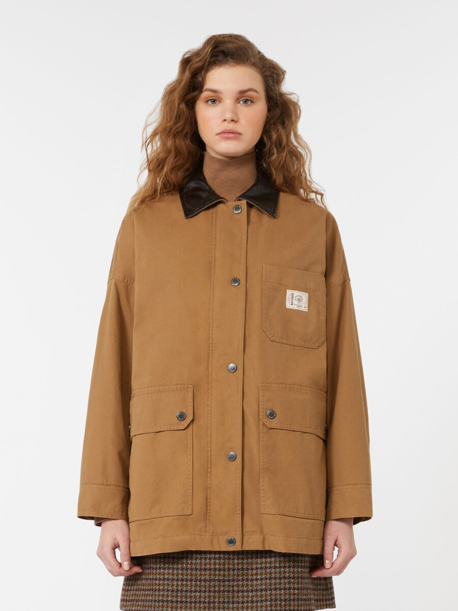 chaqueta de lona de algodón - camel