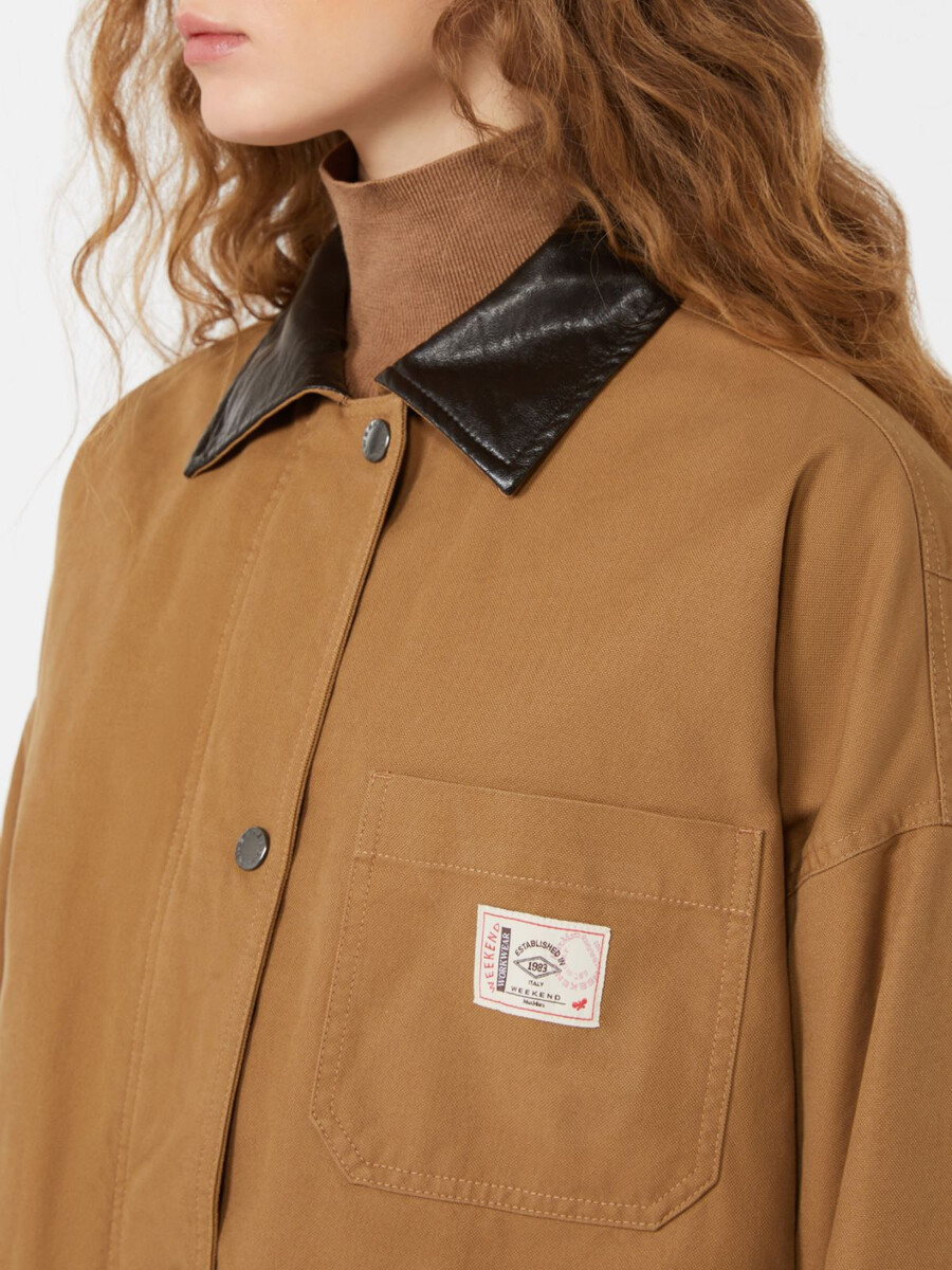 chaqueta de lona de algodón - camel