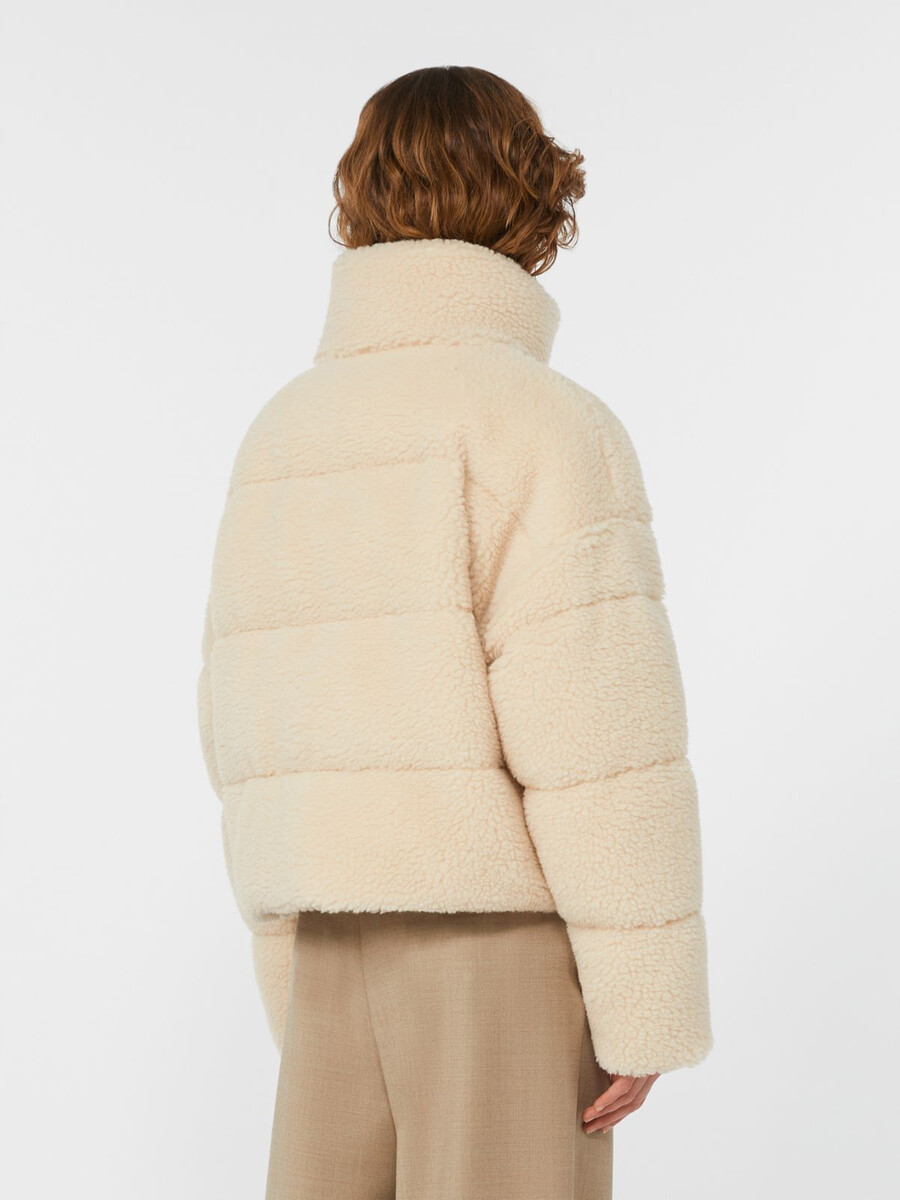 chaqueta corta de plumón de lana - marfil