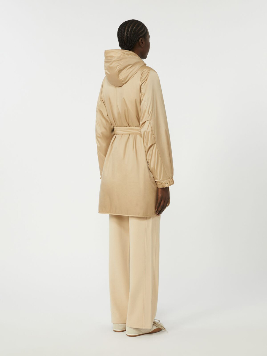 parka acolchada reversible de lona impermeable - beige