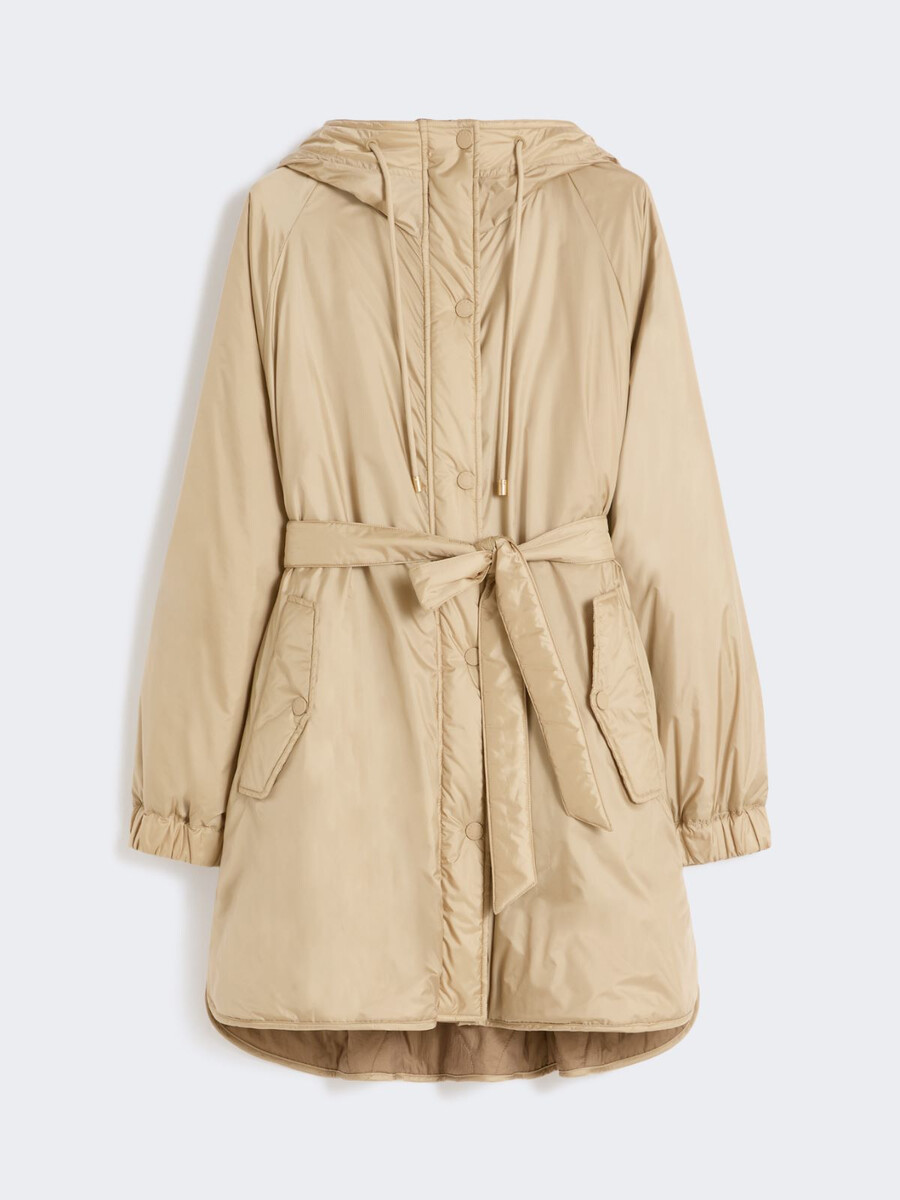 parka acolchada reversible de lona impermeable - beige
