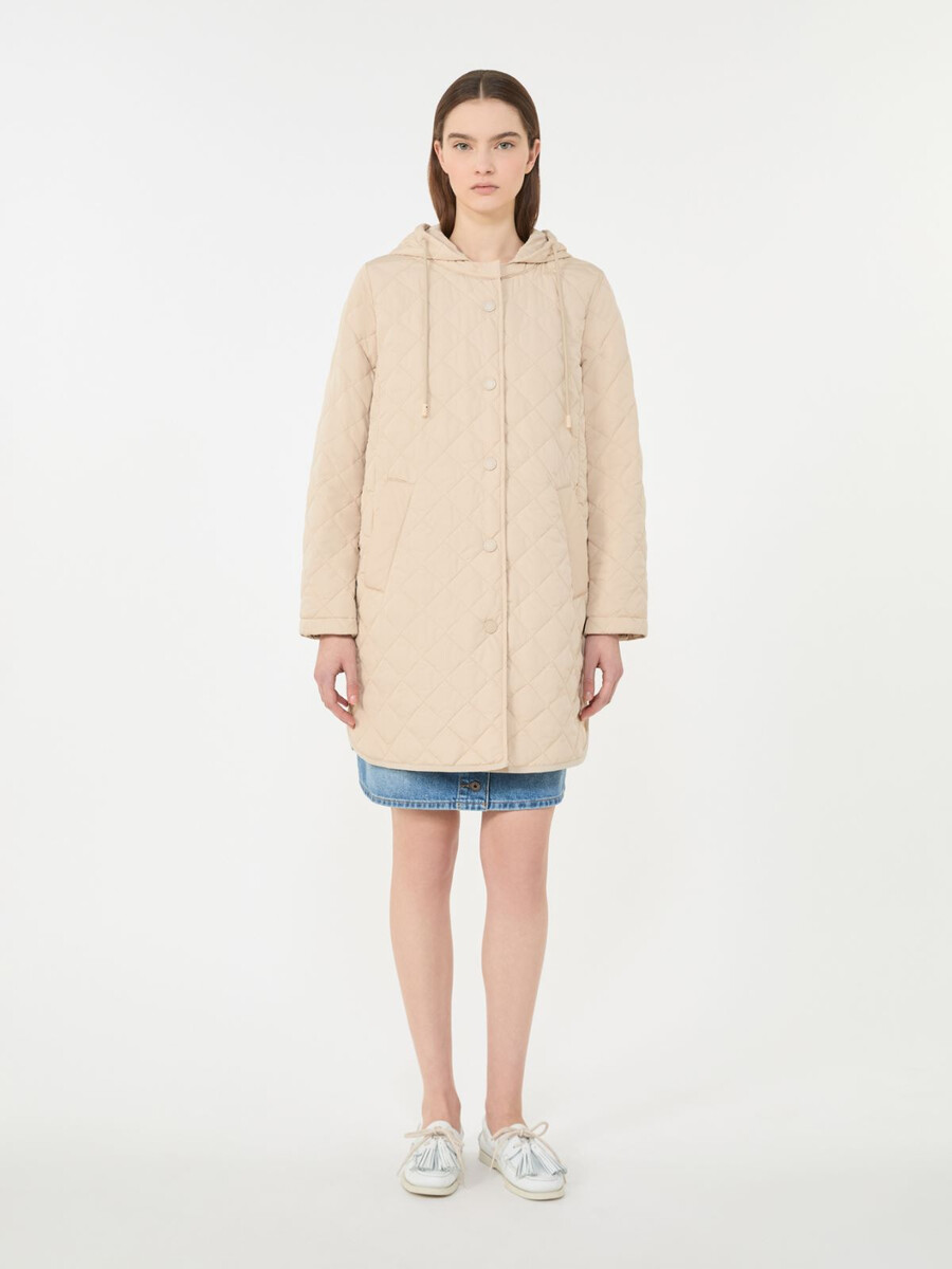 parka acolchada de tejido repelente al agua - arena