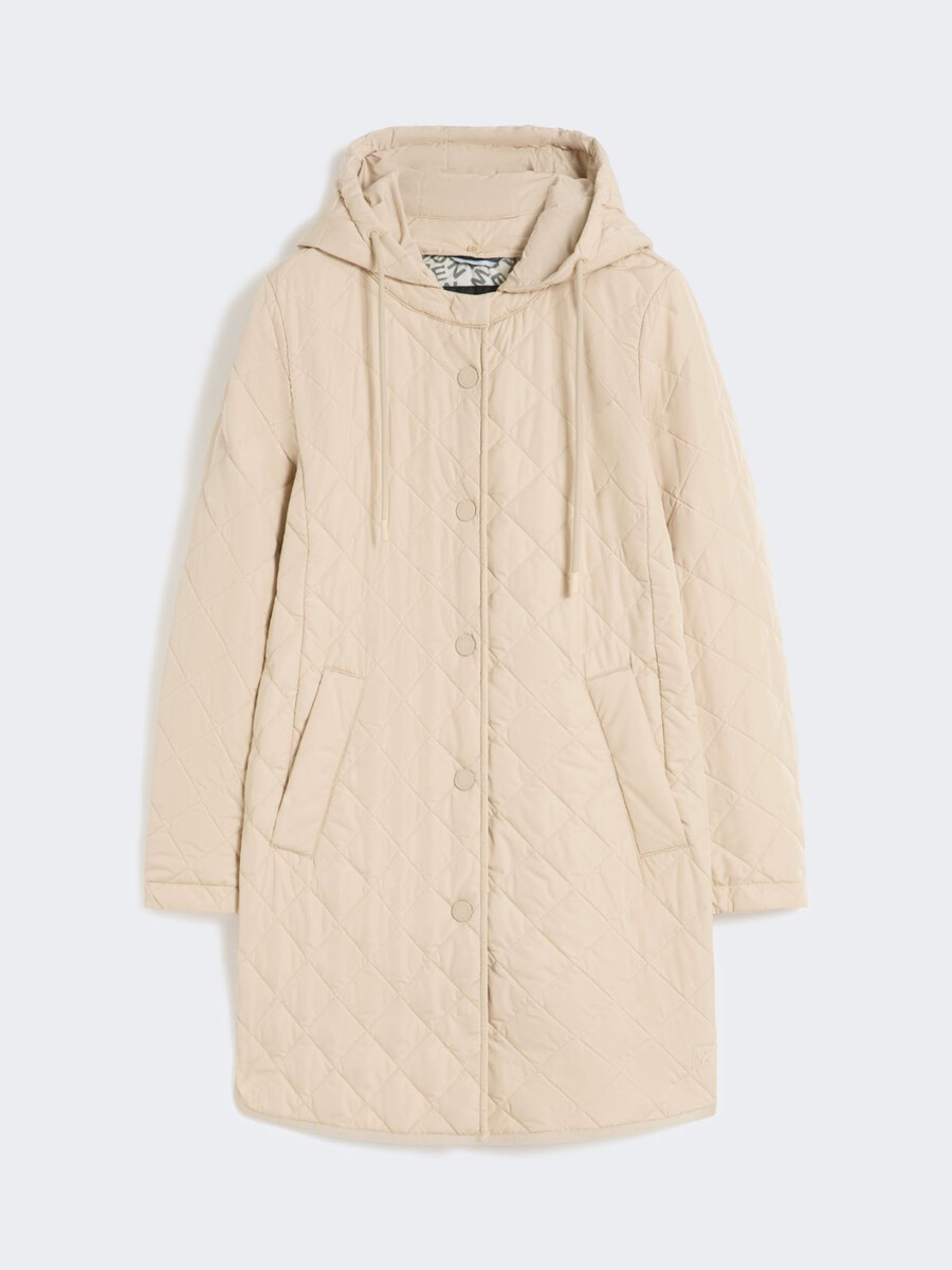 parka acolchada de tejido repelente al agua - arena
