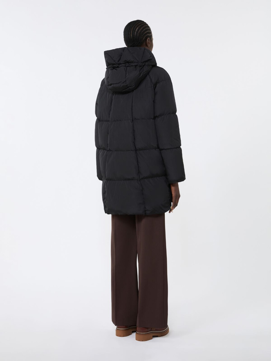 parka midi de tafetán hidrófugo - negro