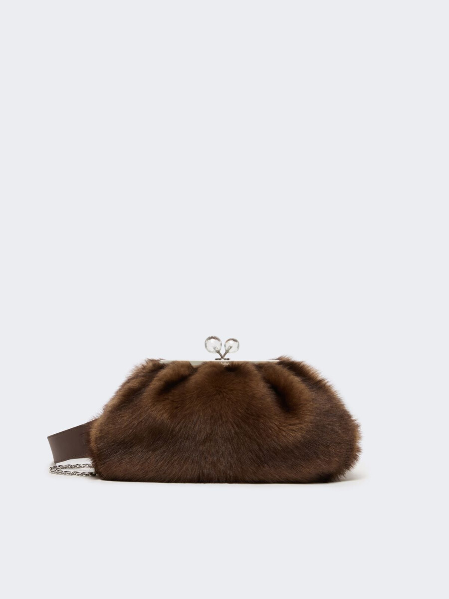bolso pasticcino mediano de piel de oveja - caramelo