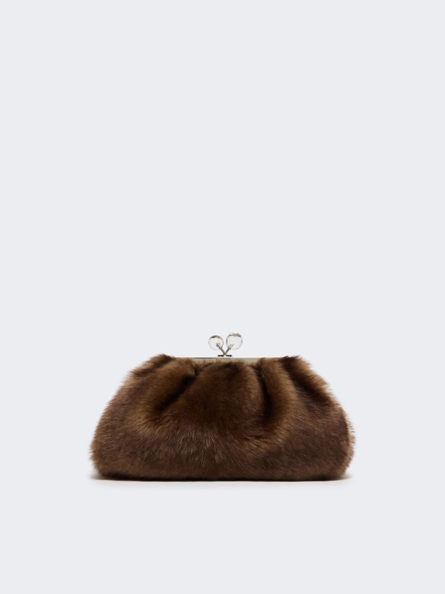 bolso pasticcino mediano de piel de oveja - caramelo