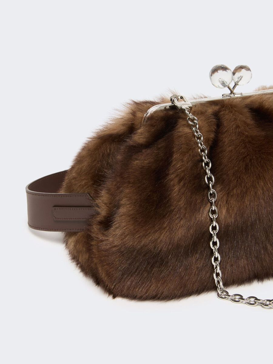 bolso pasticcino mediano de piel de oveja - caramelo