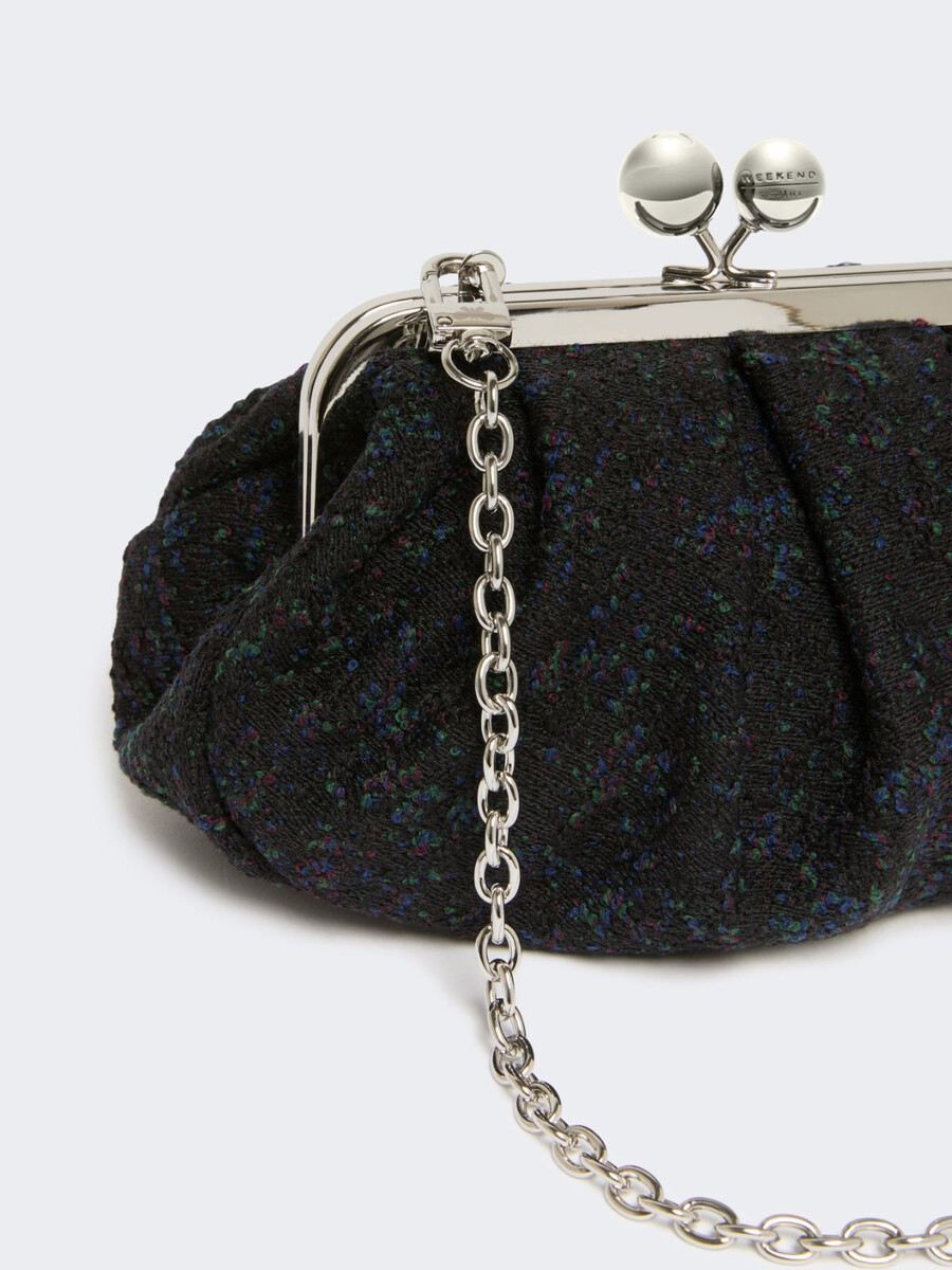 bolso pasticcino pequeño de lana bouclé - negro