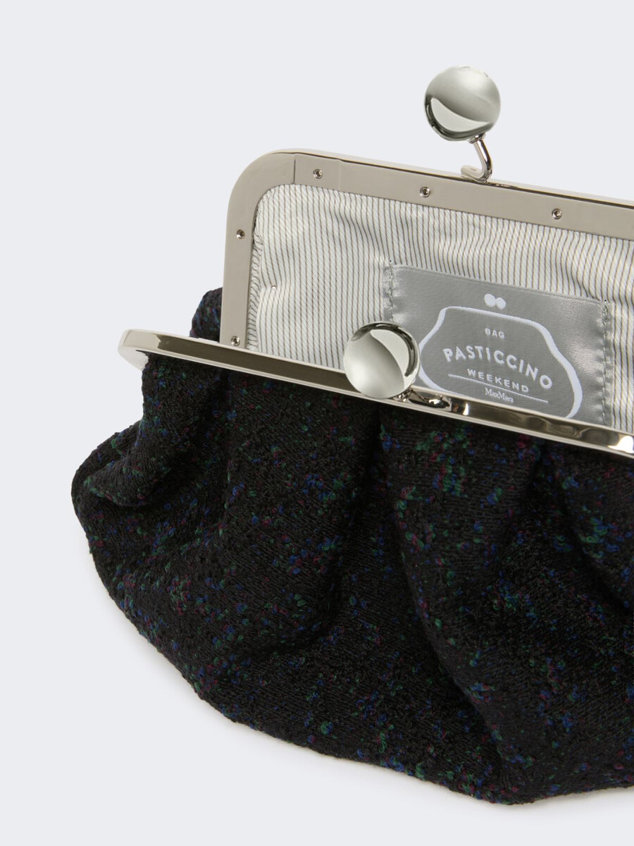 bolso pasticcino pequeño de lana bouclé - negro