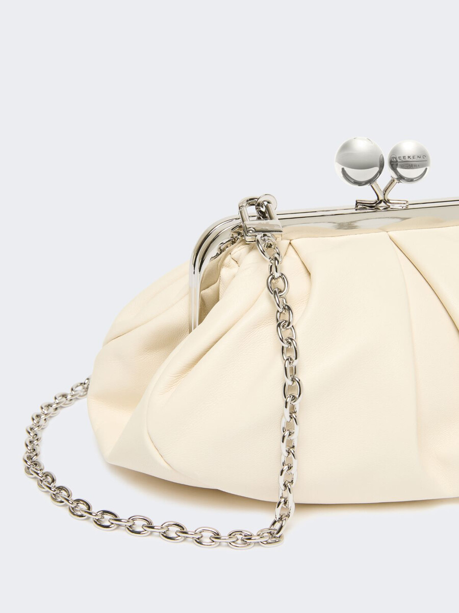 bolso pequeño de piel de oveja pasticcino - marfil