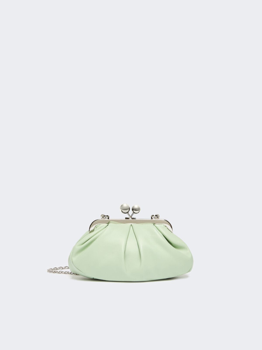 bolso pequeño de piel de oveja pasticcino - verde pastel