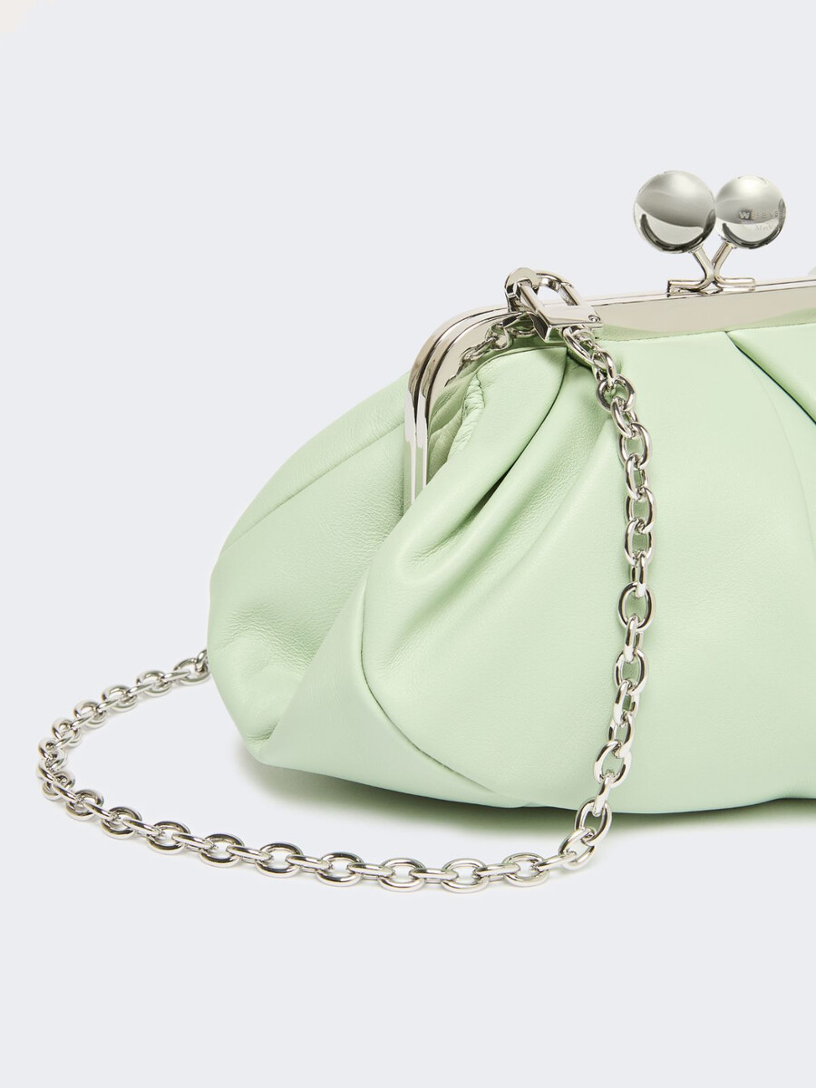 bolso pequeño de piel de oveja pasticcino - verde pastel