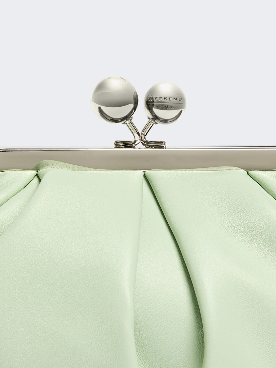 bolso pequeño de piel de oveja pasticcino - verde pastel