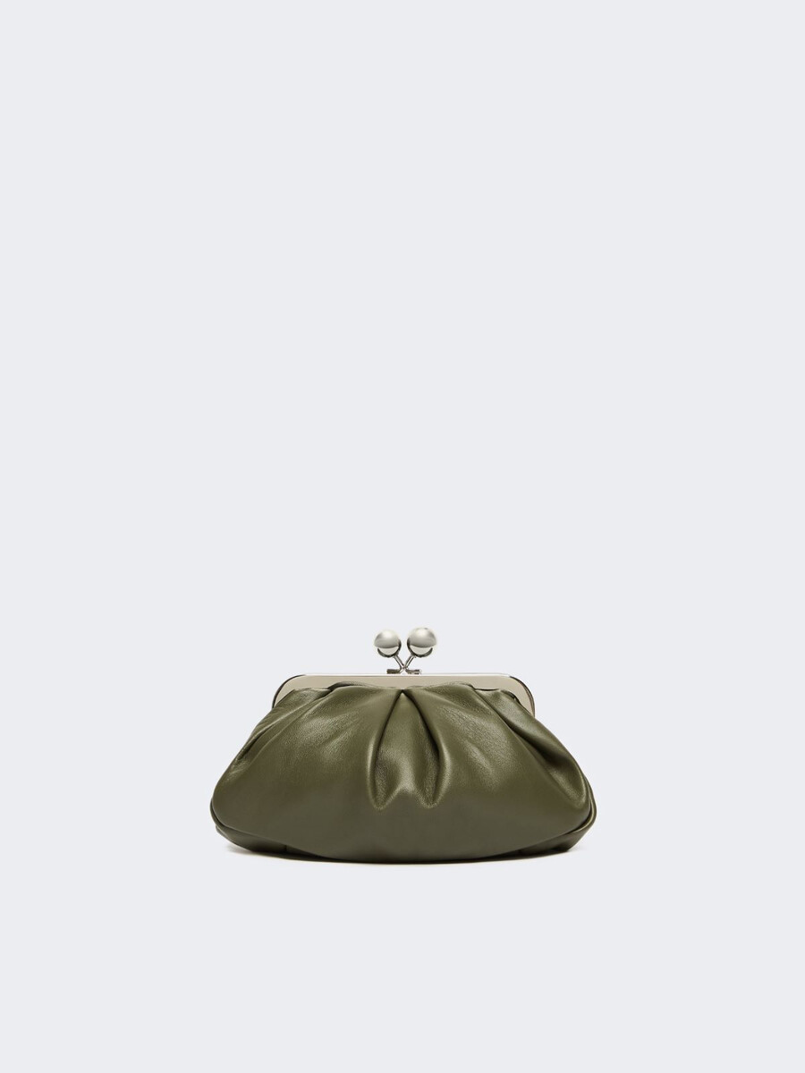 bolso pequeño de piel de oveja pasticcino - verde oscuro