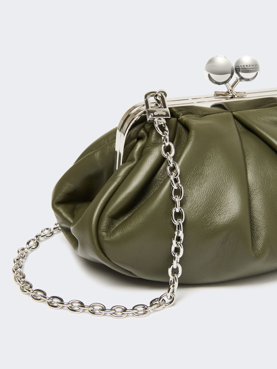 bolso pequeño de piel de oveja pasticcino - verde oscuro