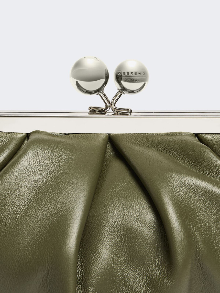 bolso pequeño de piel de oveja pasticcino - verde oscuro