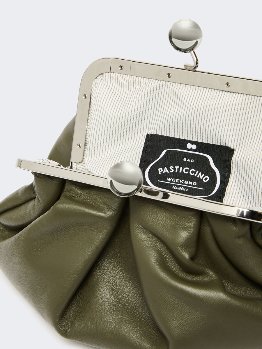 bolso pequeño de piel de oveja pasticcino - verde oscuro