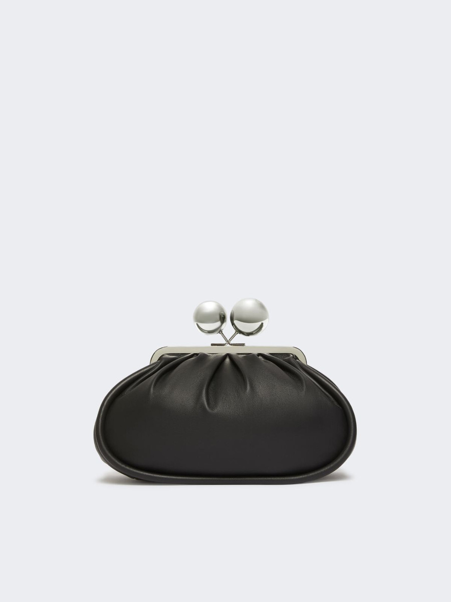 bolso pasticcino mediano en piel napa brillante - negro