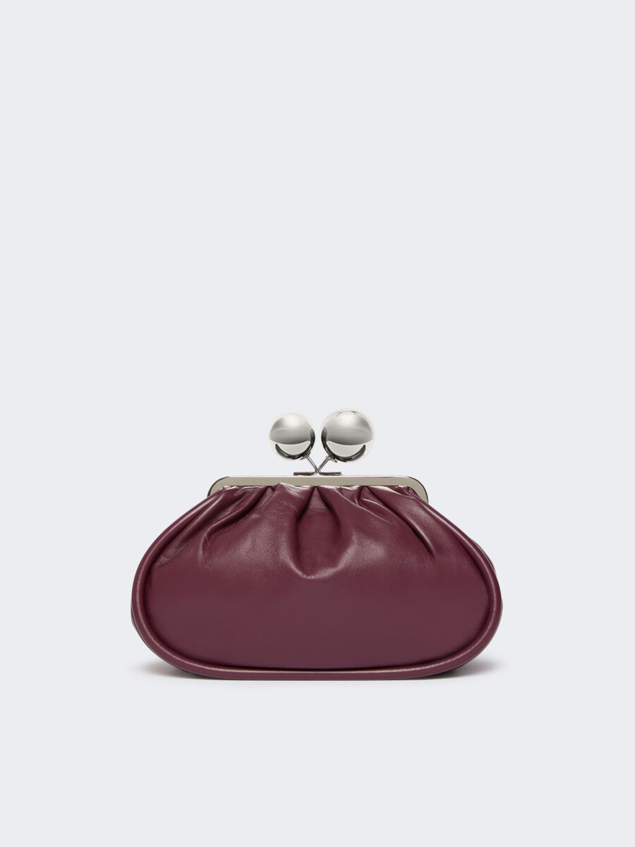 bolso pasticcino mediano en piel napa brillante - rojo morado