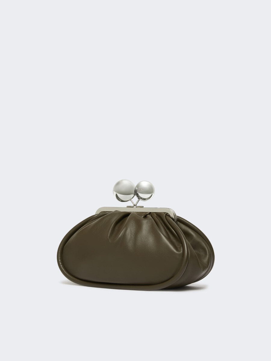 bolso pasticcino mediano de piel napa brillo - kaki