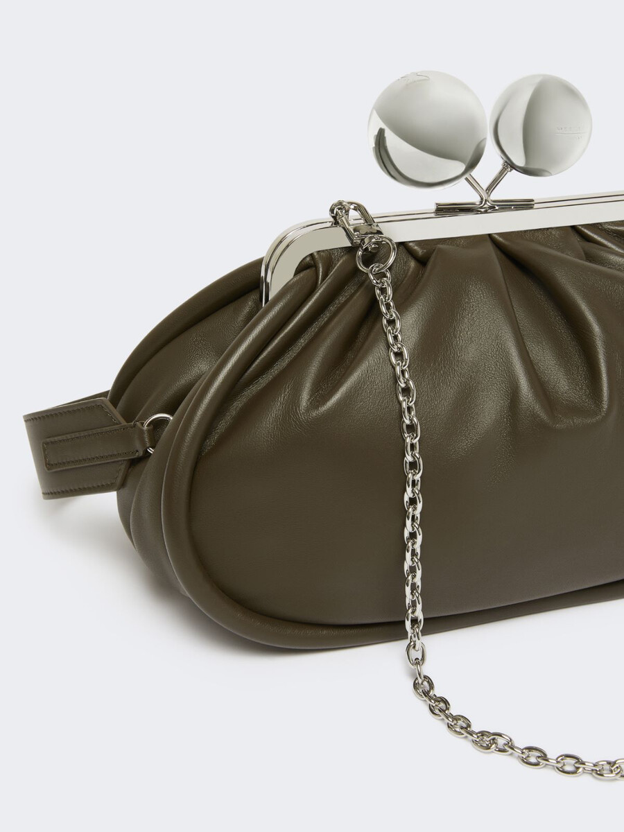 bolso pasticcino mediano de piel napa brillo - kaki