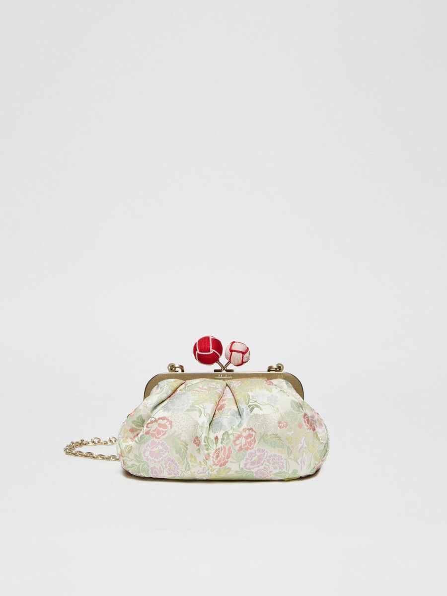 bolso pasticcino pequeño de seda jacquard - marfil