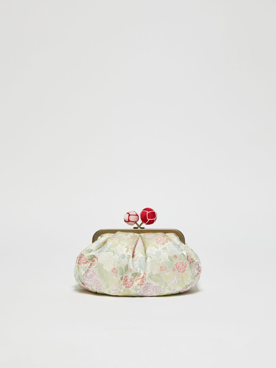 bolso pasticcino pequeño de seda jacquard - marfil