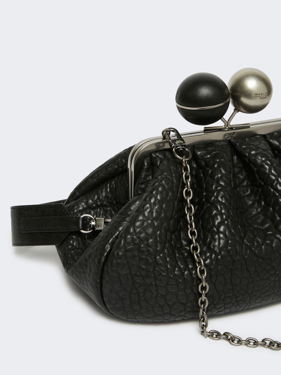 bolso pasticcino mediano de piel napa - negro