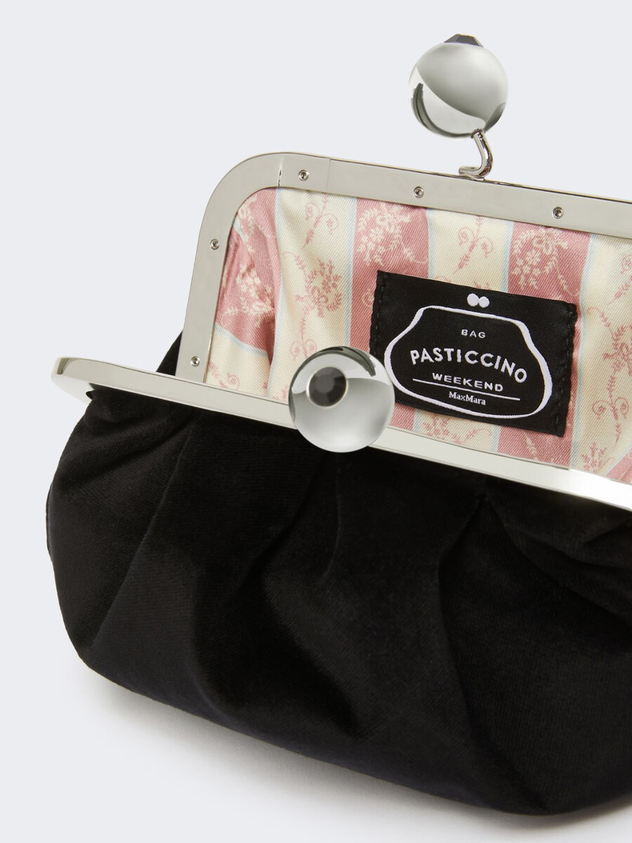 bolsa pequeña de pasticcino de terciopelo de algodón - negro
