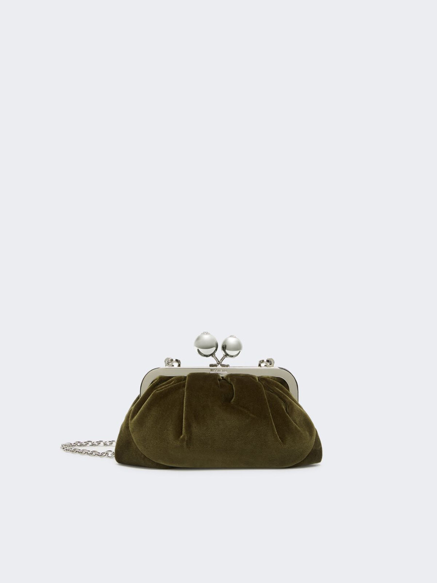 bolso pasticcino pequeño de terciopelo de algodón - kaki