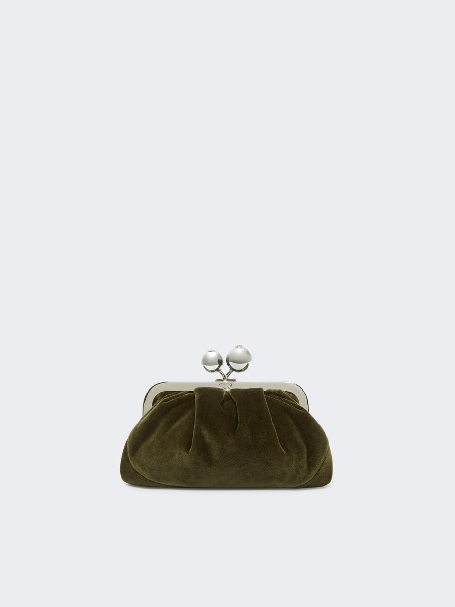 bolso pasticcino pequeño de terciopelo de algodón - kaki
