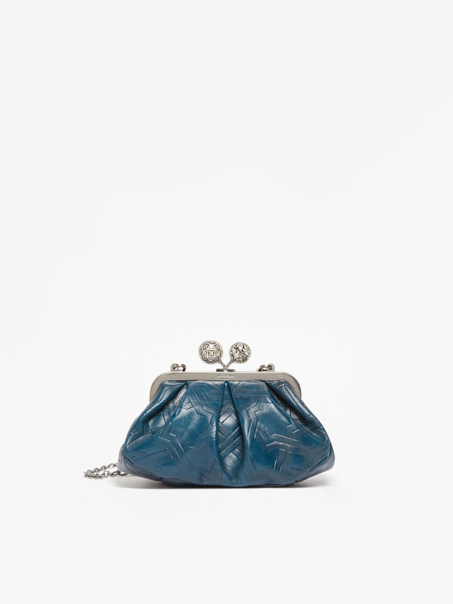 bolso pasticcino pequeño de piel lisa - ultramarino
