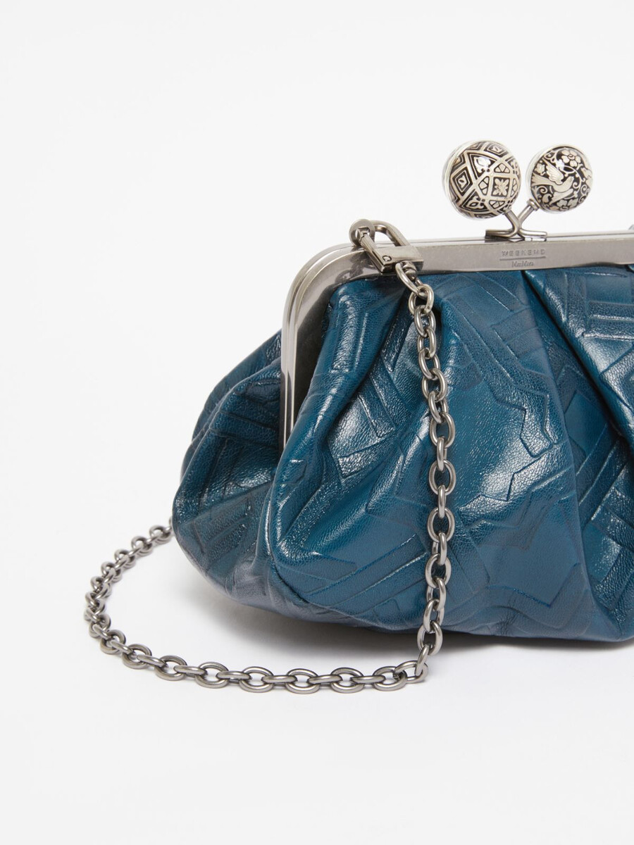 bolso pasticcino pequeño de piel lisa - ultramarino