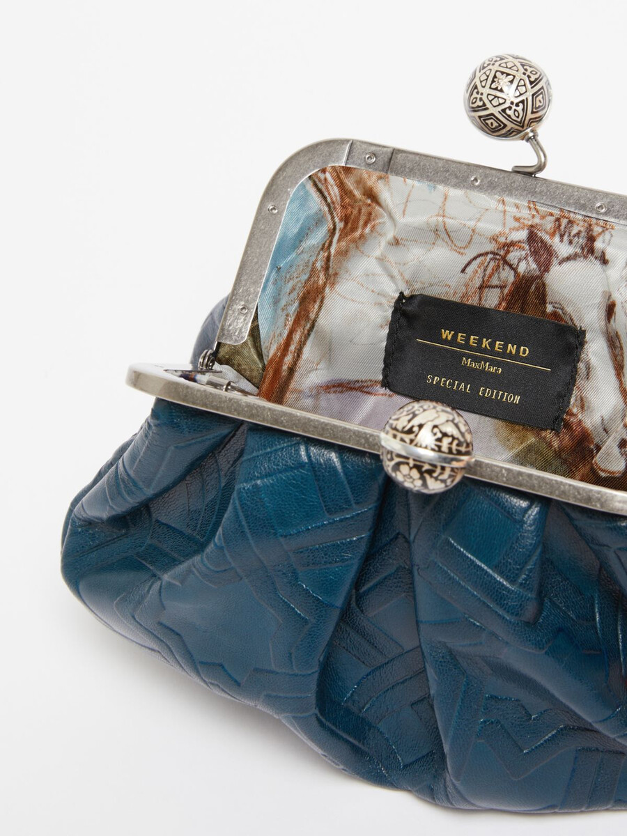 bolso pasticcino pequeño de piel lisa - ultramarino