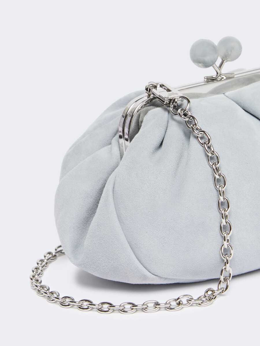 bolso pequeño de ante pasticcino - azul claro